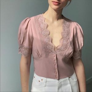 Pink Zara button down blouse